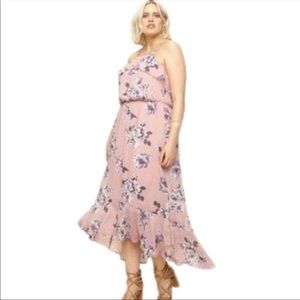 Loralette Pink Floral High Low Dress